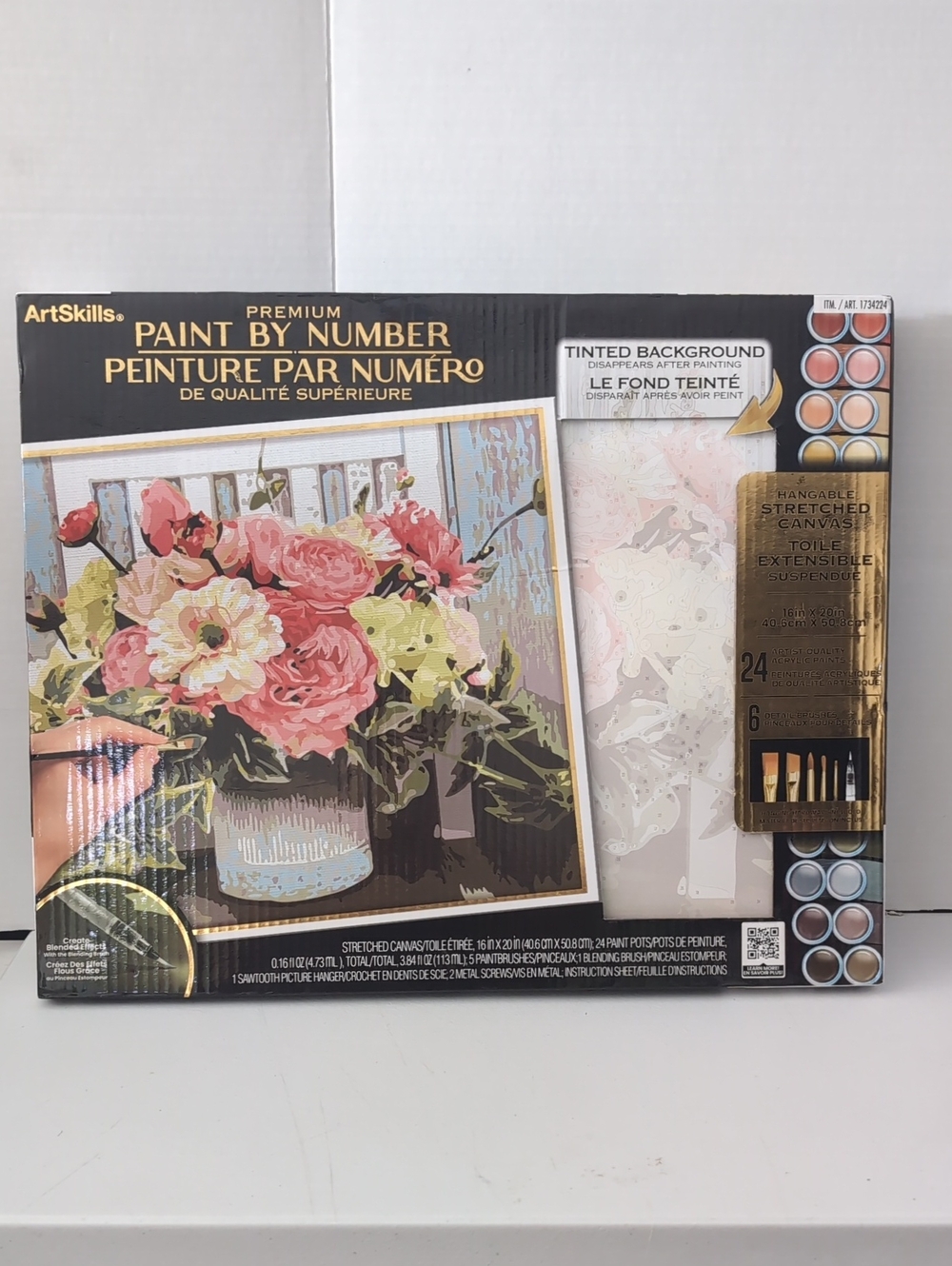 ArtSkills Premium Paint-By-Number Floral Canvas - NEW